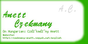 anett czekmany business card